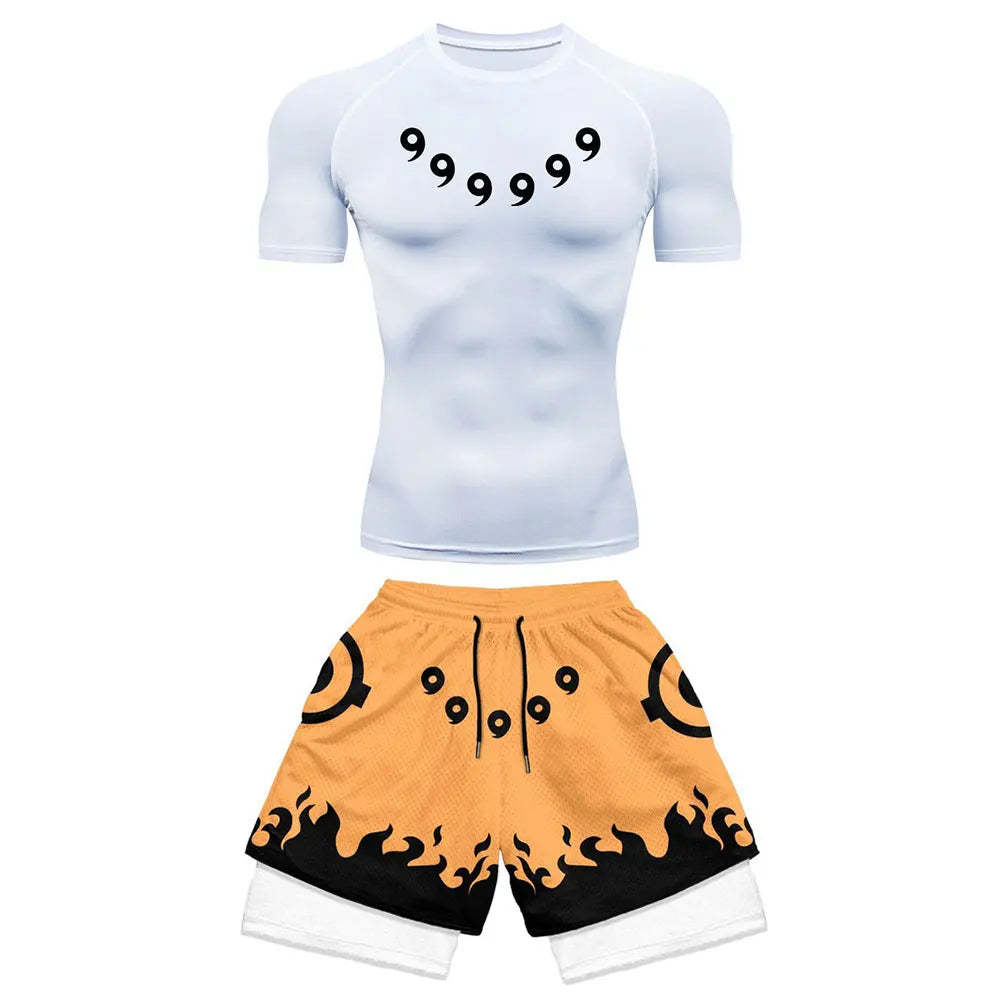 Anime Compression Set Running Sport Fitness Suit for Men