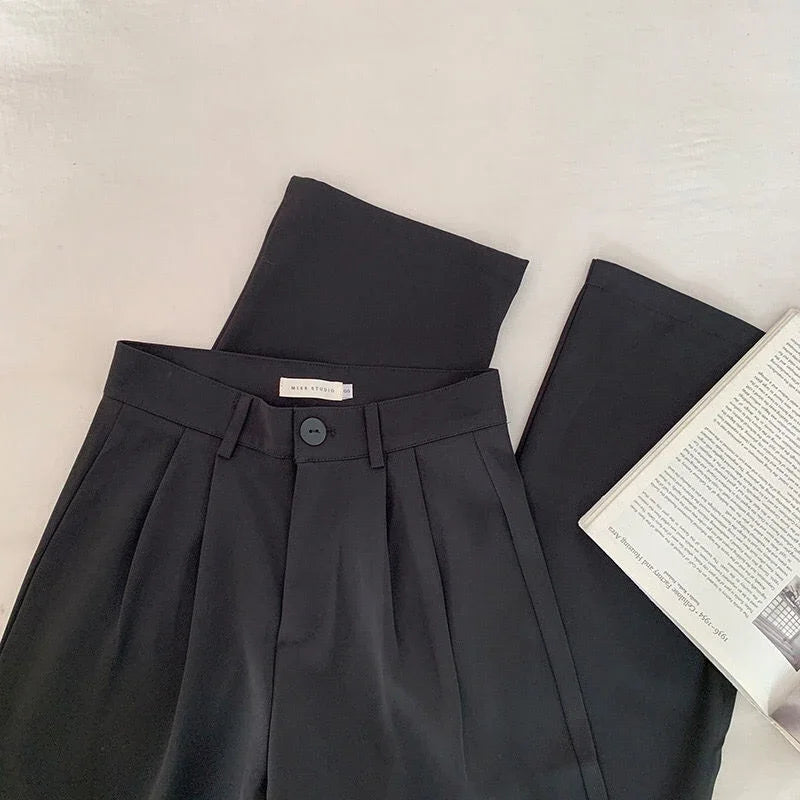 High Waist Women Suit Pants Fall Straight Office Ladies 2026