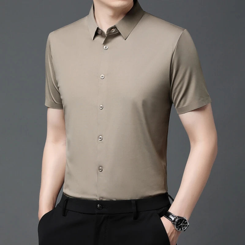 Men's Ultra Stretch Short Sleeve Shirt Business Casual
