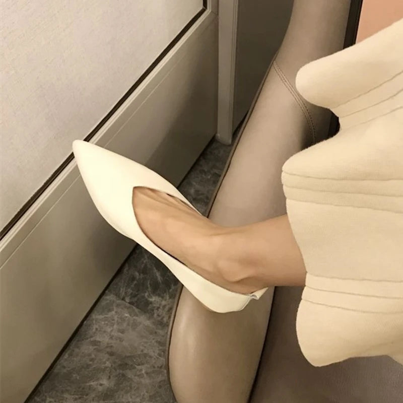emale Shoes 2026 Pointed toe Genuine Leather Flat Shoes