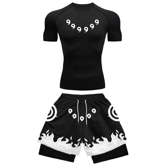 Anime Compression Set Running Sport Fitness Suit for Men