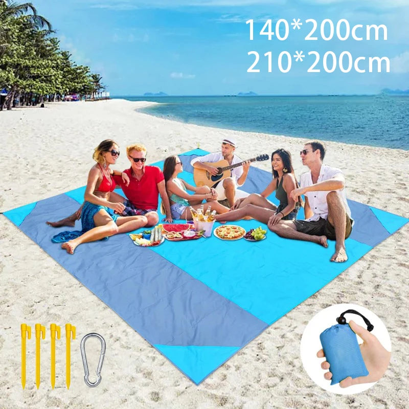 2x2.1m Waterproof Pocket Beach Blanket Folding for Outdoor activity