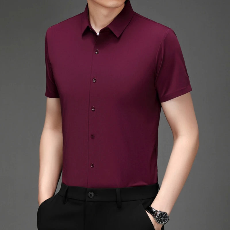 Men's Ultra Stretch Short Sleeve Shirt Business Casual
