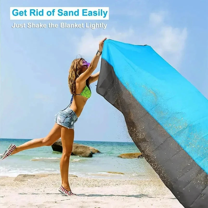 2x2.1m Waterproof Pocket Beach Blanket Folding for Outdoor activity