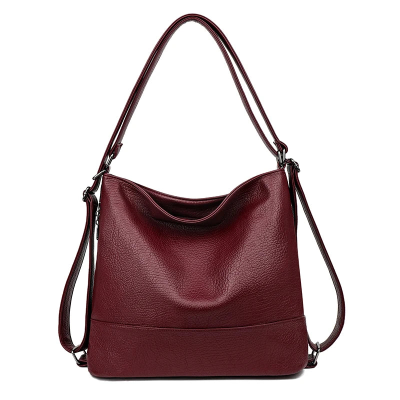 Top Quality Leather Backpack for Women with Large Capacity