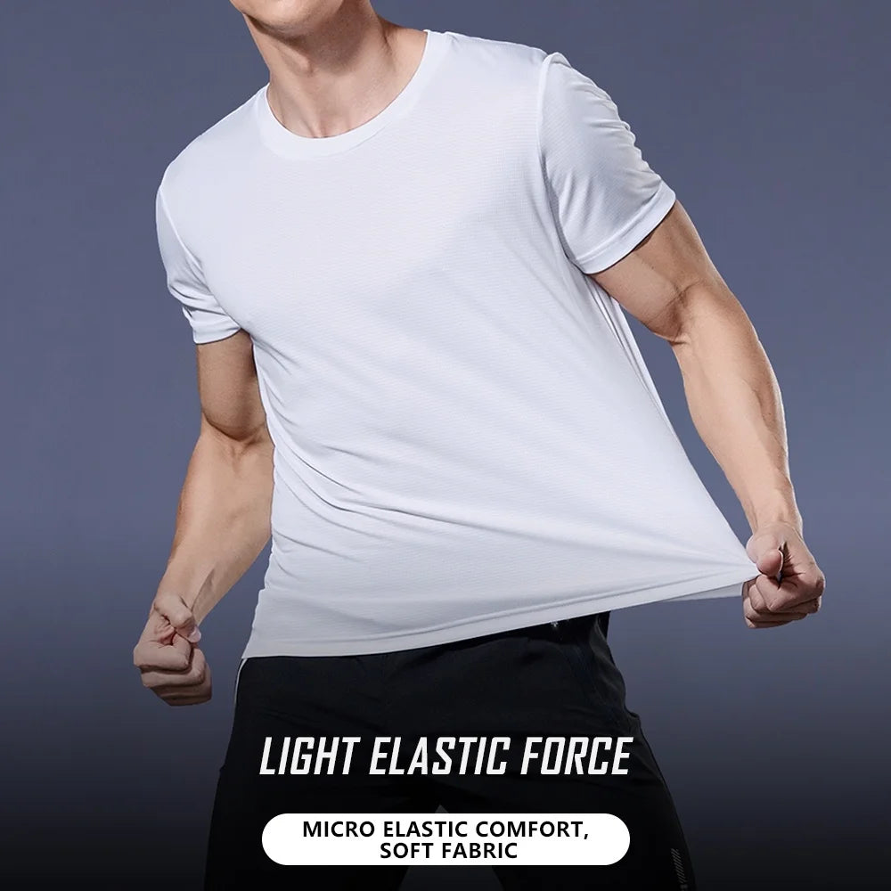 Men's Quick Dry Short Sleeve Gym Running Neck T-Shirt