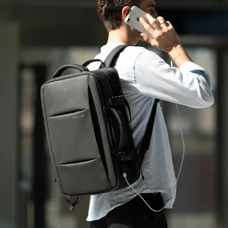 Expandable Men Backpack Waterproof Large Capacity