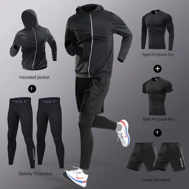 3-7Pcs Men's Ice Fiber Quick-Dry Running Fitness