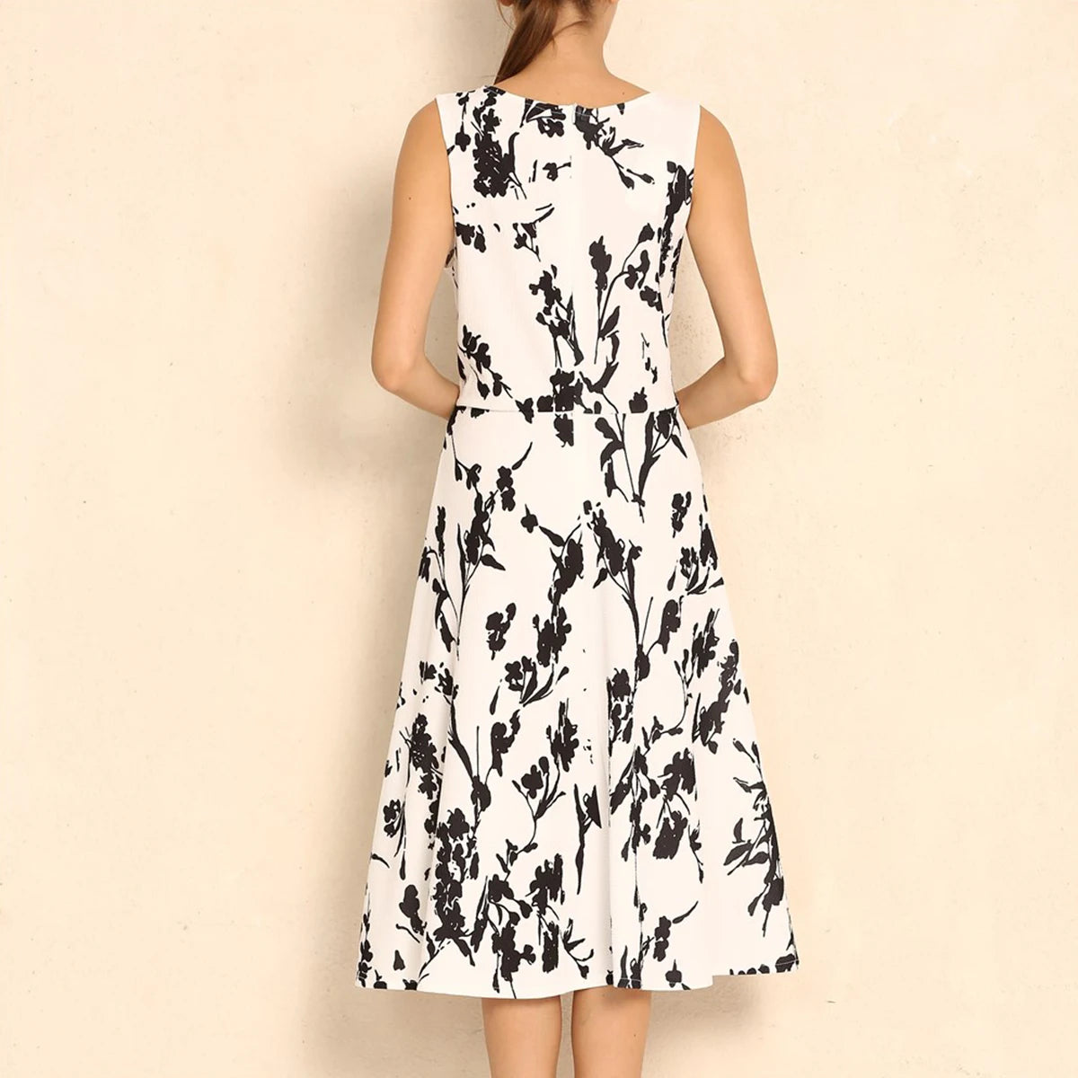 Summer Women Dress Clothing Floral Print Robe Retro Swing