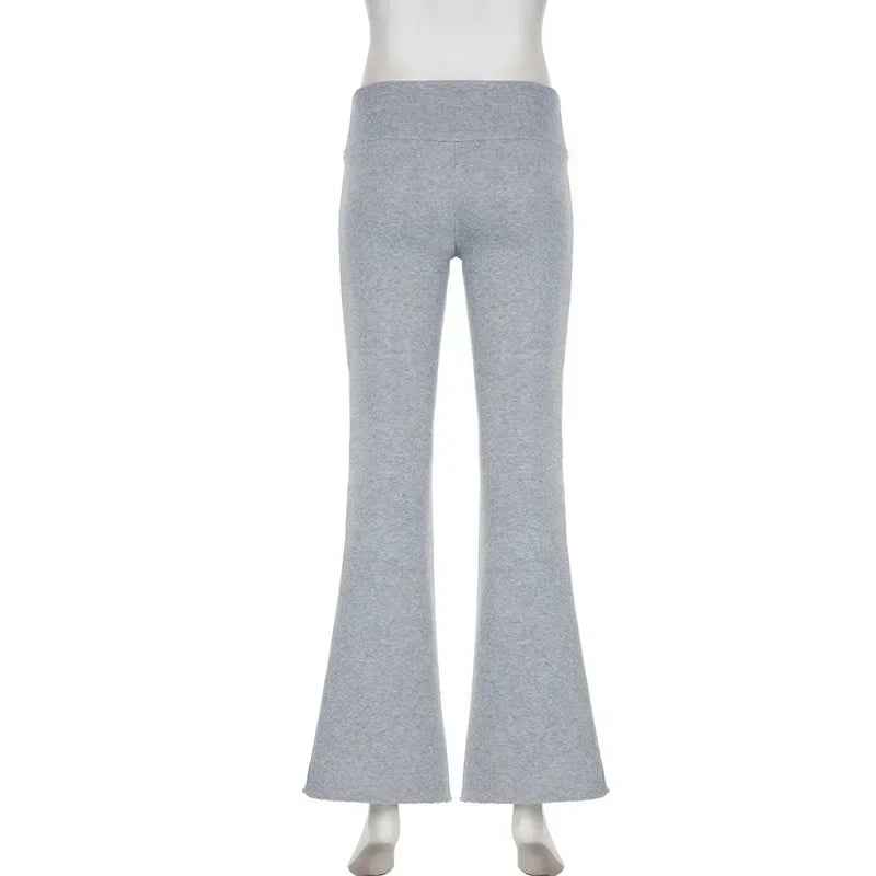 Casual Sexy Basic Solid Flare Pants for Women 2026