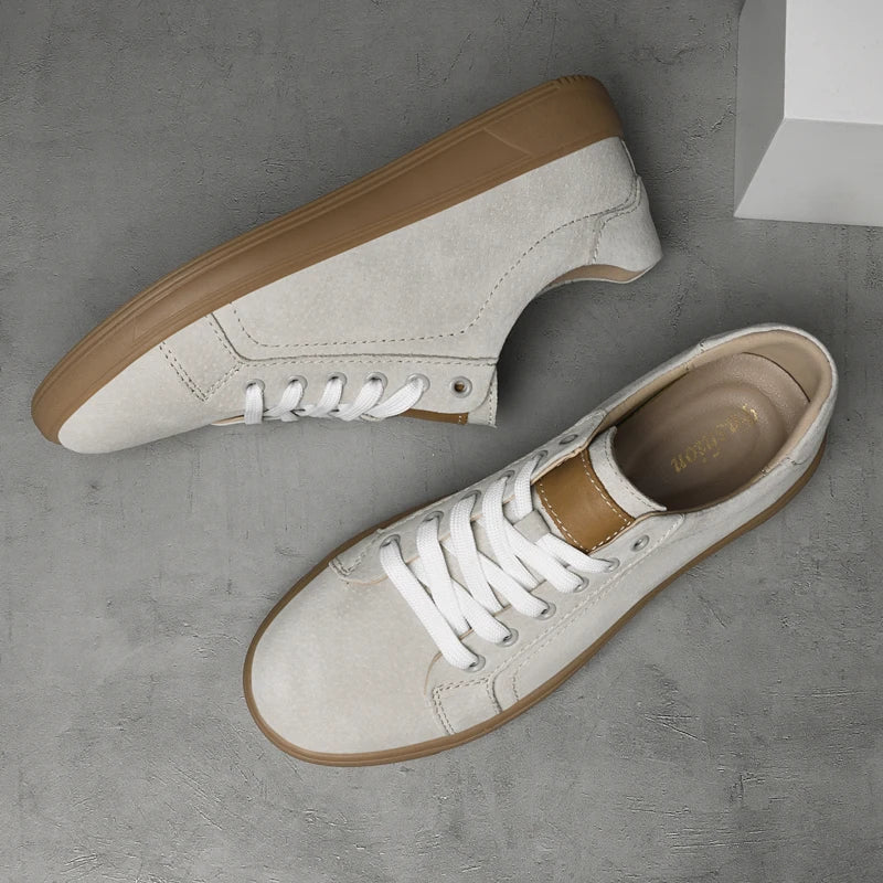 2026 Genuine Leather Men Vulcanized Shoes Fashion Casua