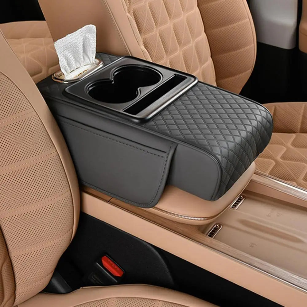Universal Auto Center Console Armrest Coverwith Cup Holder