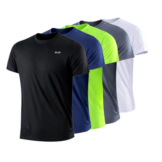 Men's Quick Dry Short Sleeve Gym Running Neck T-Shirt