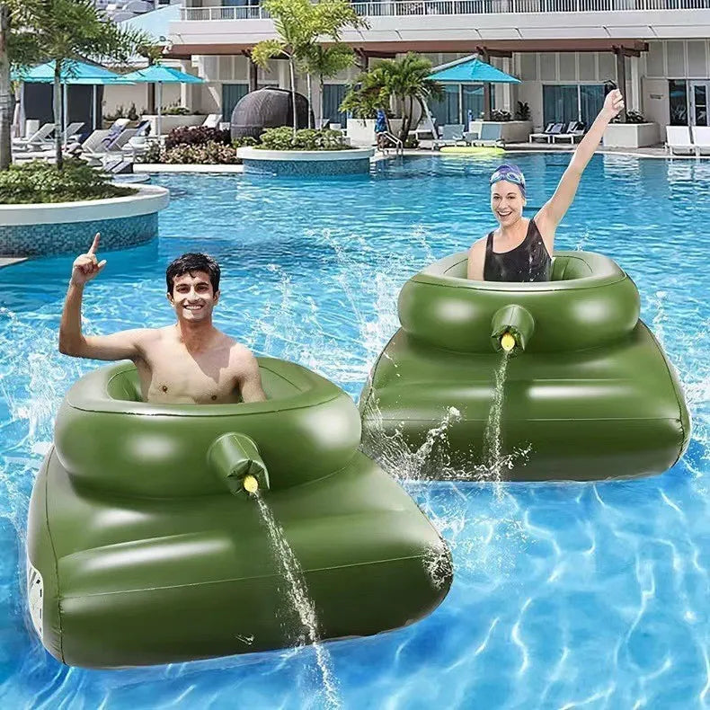 PVC inflatable tank with water gun spray