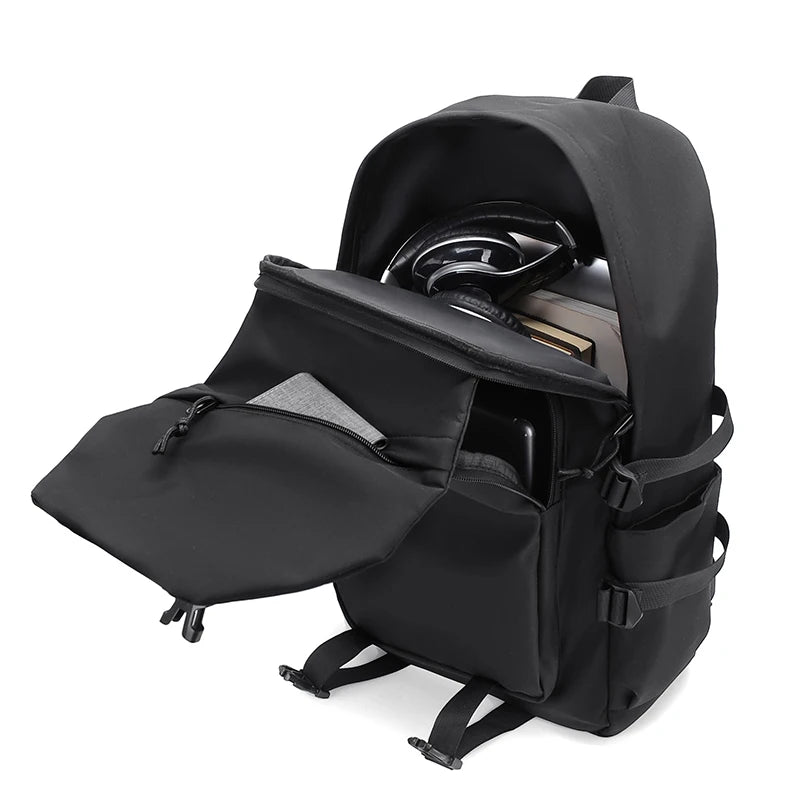 Simple luxury solid high quality backpack  for men