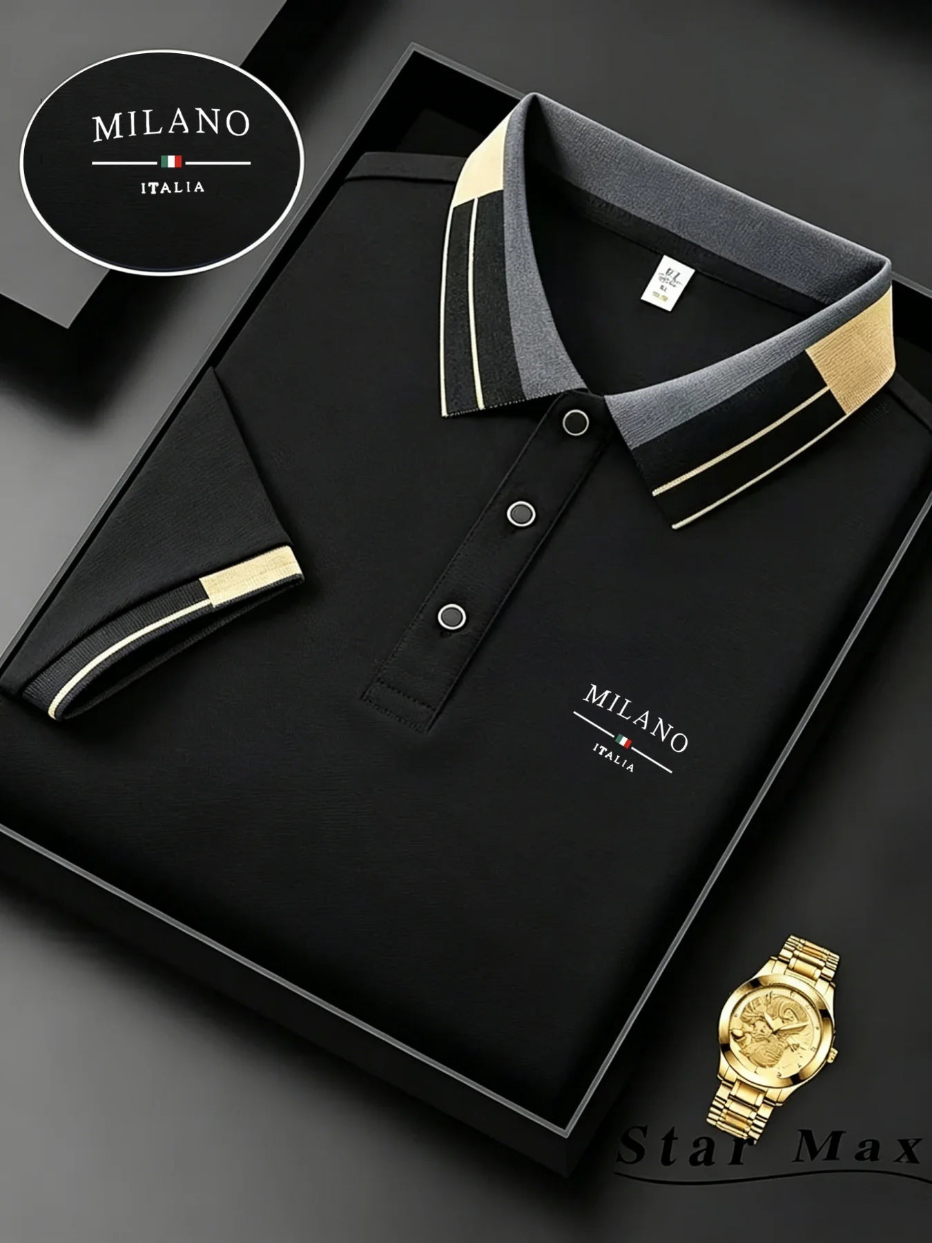 Men's luxury short sleeve polo shirt