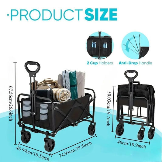 [Heavy Duty] Folding Wagon Cart All Terrain Wheels