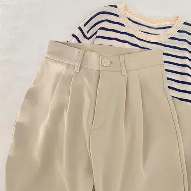 High Waist Women Suit Pants Fall Straight Office Ladies 2026