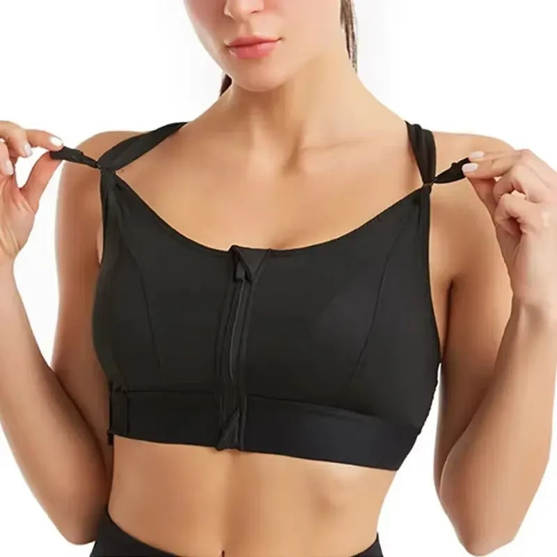 Sports Bras For Women Front Zipper Adjustable Strap
