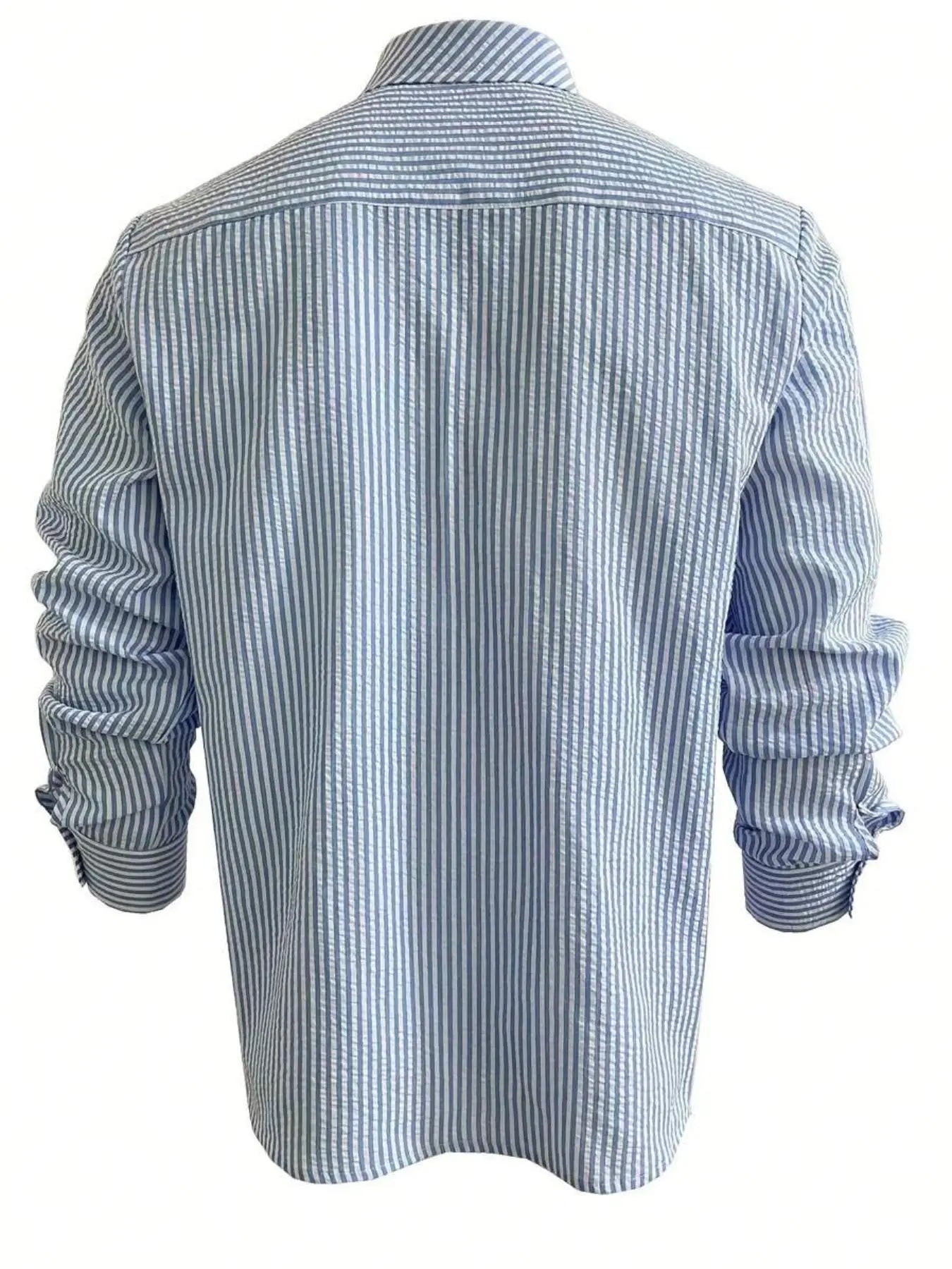 Men's Long Sleeve Striped Shirt with Loose Fit Stylish