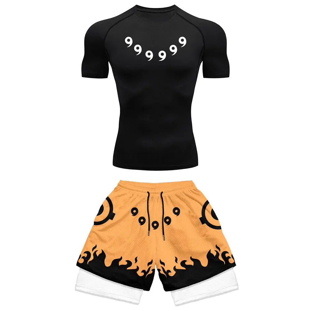 Anime Compression Set Running Sport Fitness Suit for Men