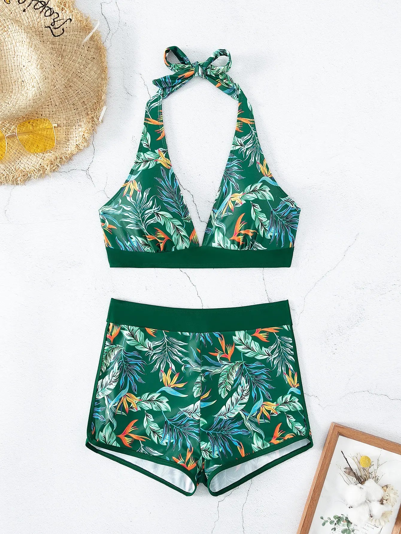 2026 Halter Bikini Set Short Swimsuit for Women