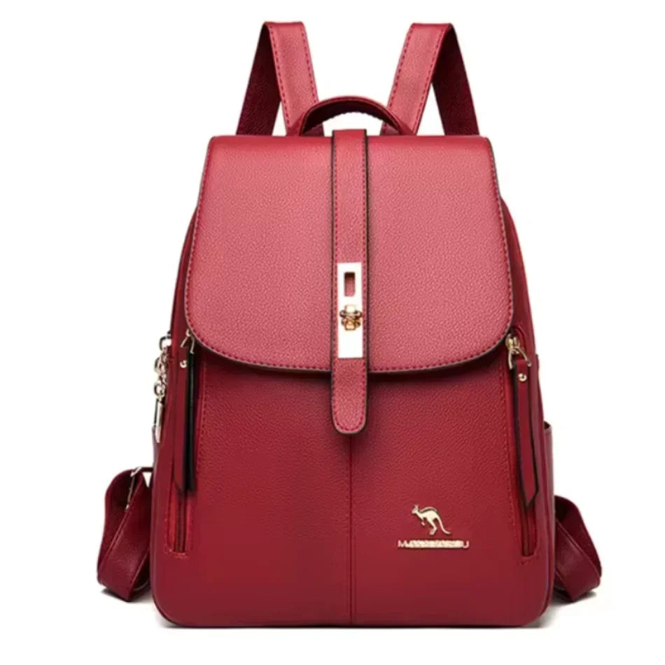 Large Capacity Backpack High Quality Leather Vintage Bags for Women