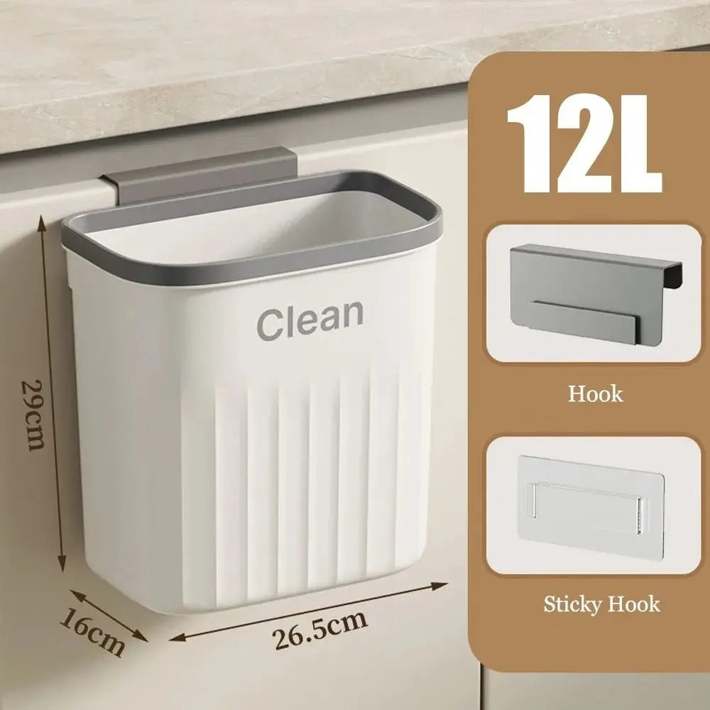 Durable Trash Can Wall Mounted Hanging With Lid Kitchen Bin