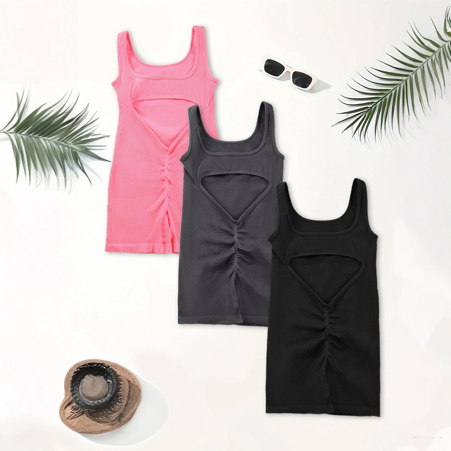 1PCS Backless Yoga Suit U Neck Sleeveless Sports for Women