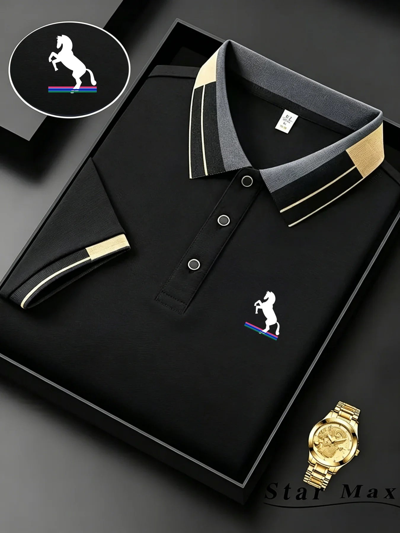Men's luxury short sleeve polo shirt