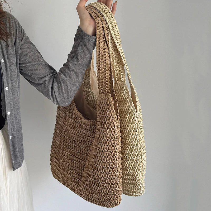 Summer Beach Fashion Rattan Women Shoulder Bags Large Capacity