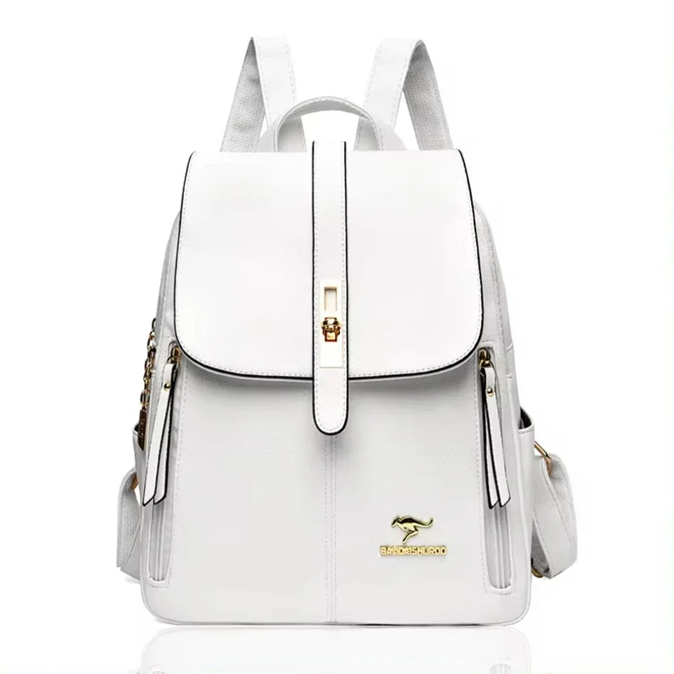 Large Capacity Backpack High Quality Leather Vintage Bags for Women