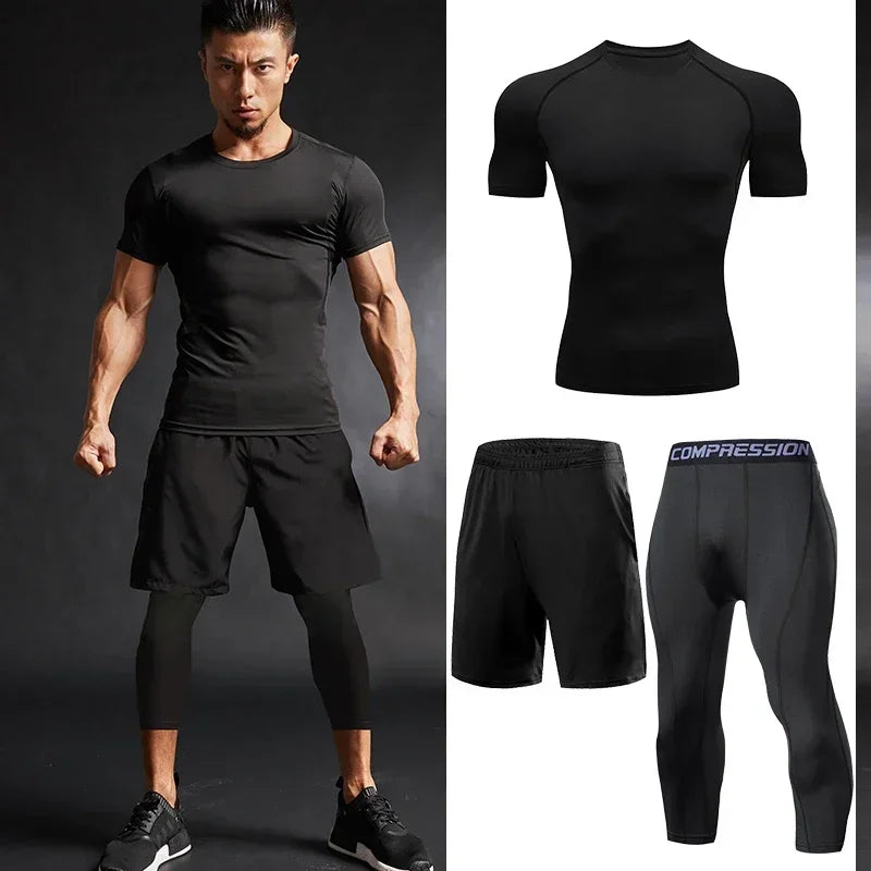 Men's Running Tracksuit Training Fitness Sportswear Set