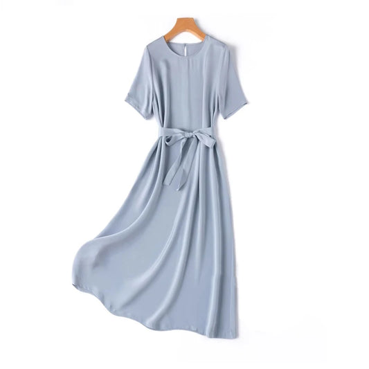 2026 Summer New 26MM 93%Natural Mulberry Silk Elastic Women's Dress