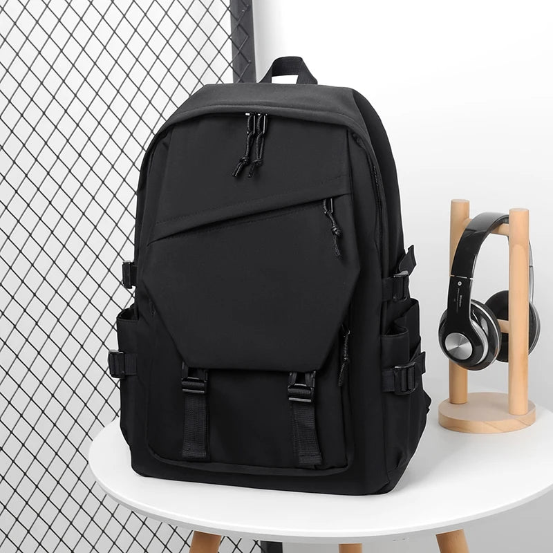 Simple luxury solid high quality backpack  for men