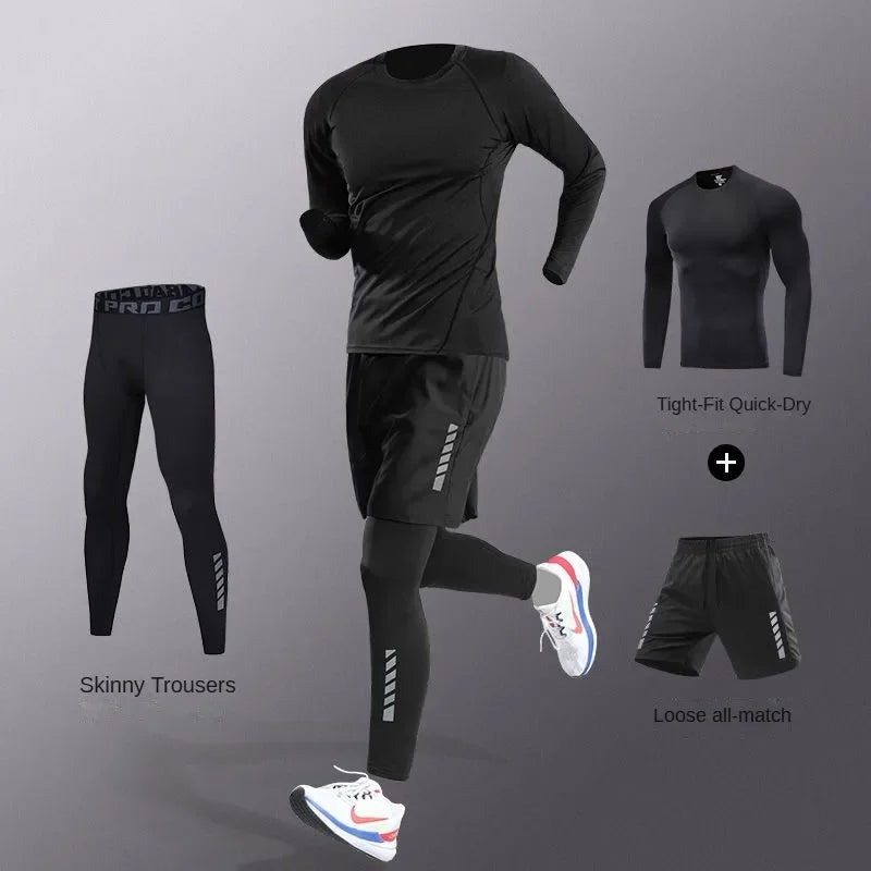 3-7Pcs Men's Ice Fiber Quick-Dry Running Fitness