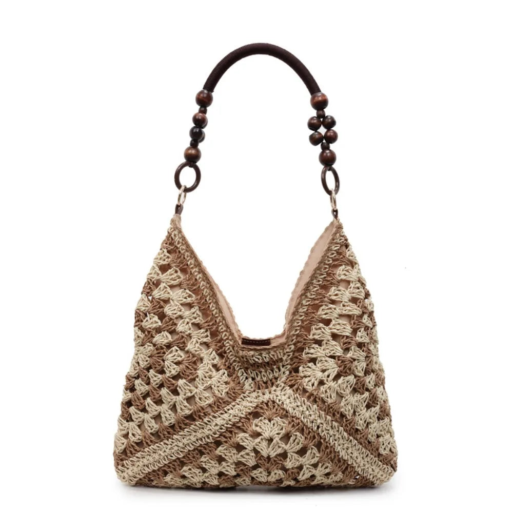 Hollow Out Straw Woven, Bohemian Beach Bag Large Capacity for Women