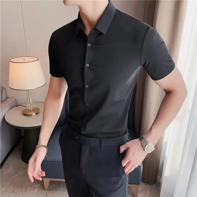 Men's Ultra Stretch Short Sleeve Shirt Business Casual