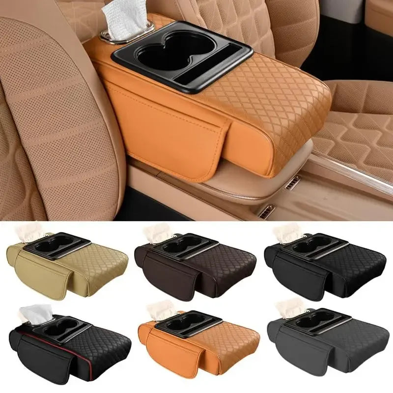 Universal Auto Center Console Armrest Coverwith Cup Holder