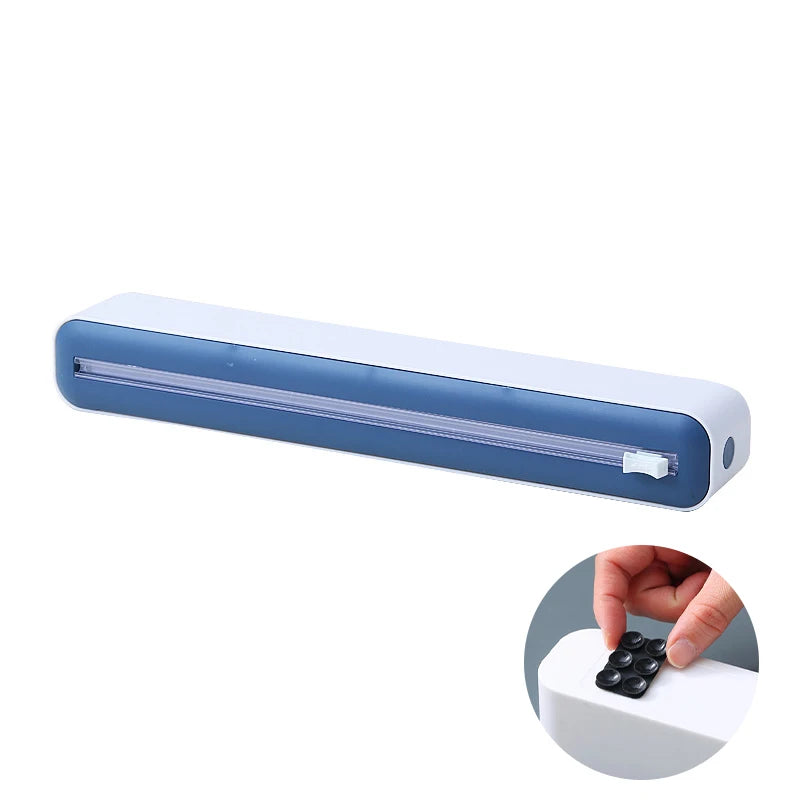 Magnetic Plastic Wrap Dispenser with Cutter Storage Box