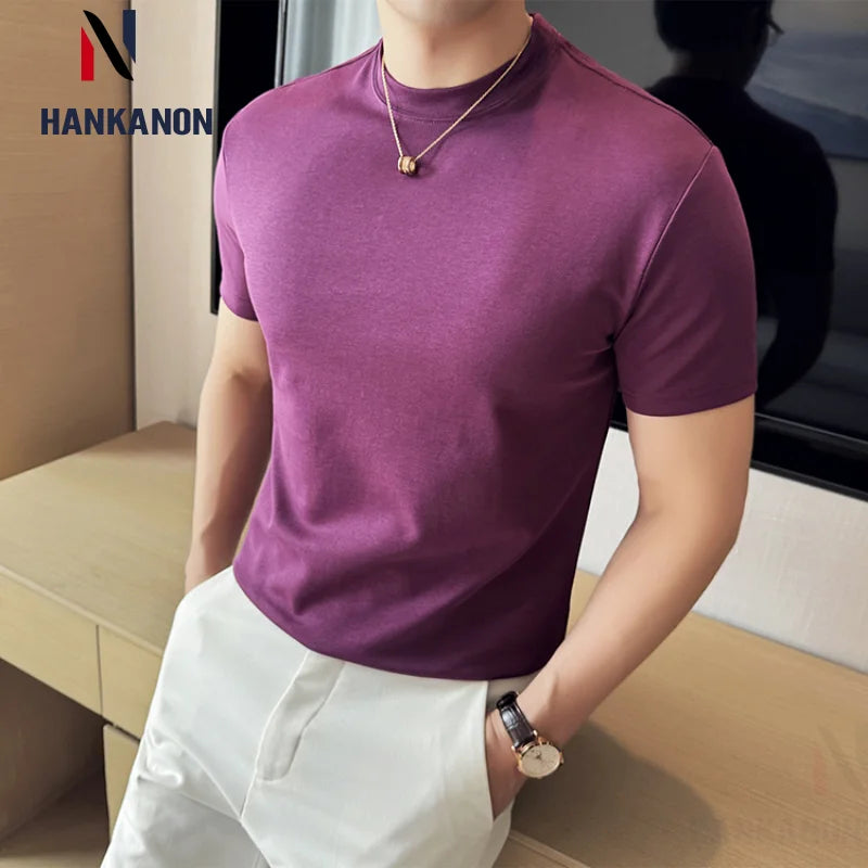 High-quality Men's Short-sleeved T-shirt, Cotton 85%