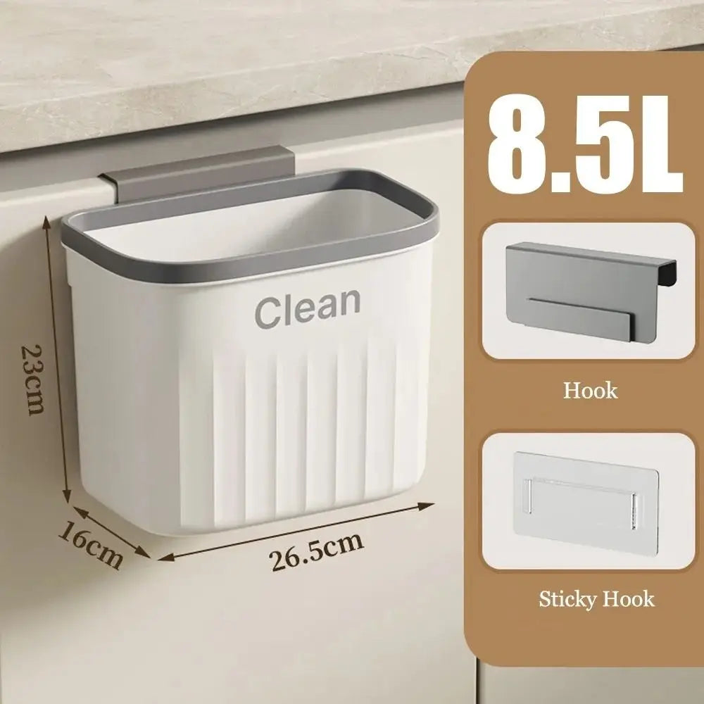 Durable Trash Can Wall Mounted Hanging With Lid Kitchen Bin