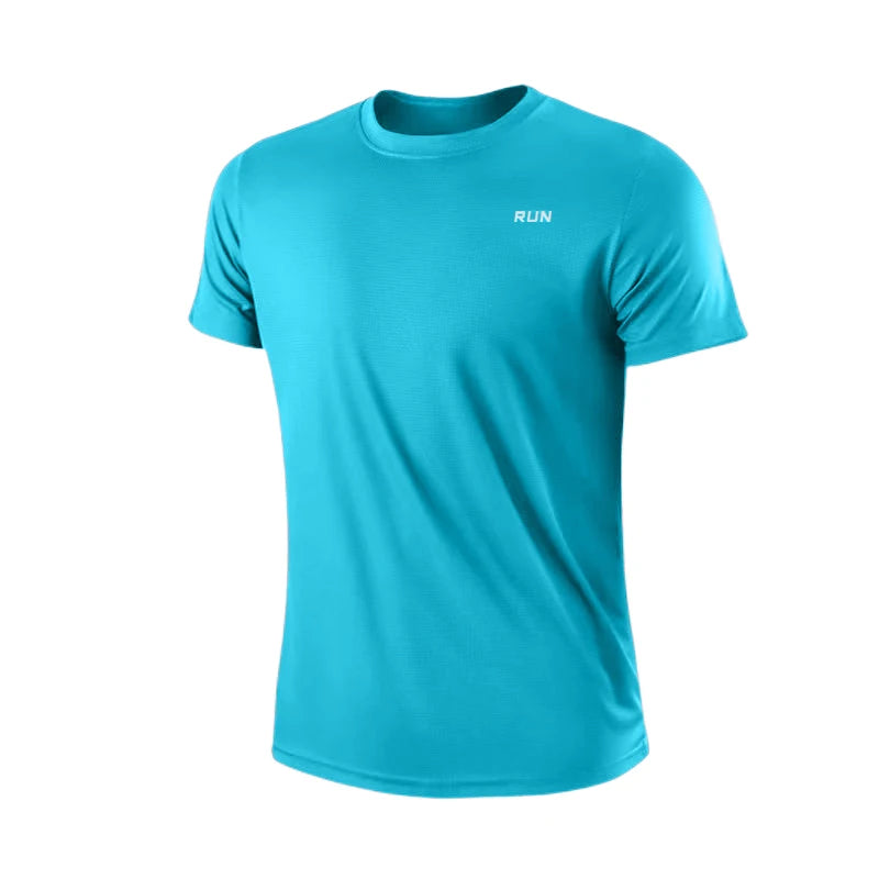 Men's Quick Dry Short Sleeve Gym Running Neck T-Shirt