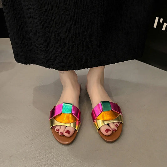 New Summer Designer Women'S Solid Color Fashion Slippers