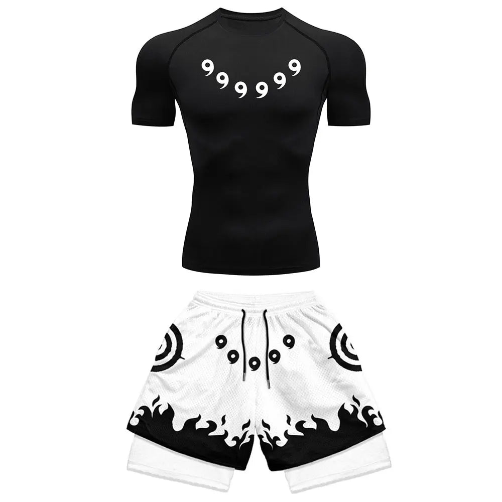 Anime Compression Set Running Sport Fitness Suit for Men