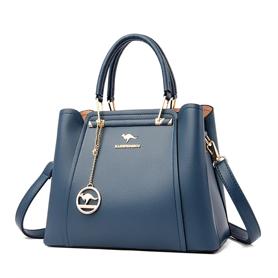 2026 Luxury Women Designer 3 Layers Large Capacity Leather Handbags