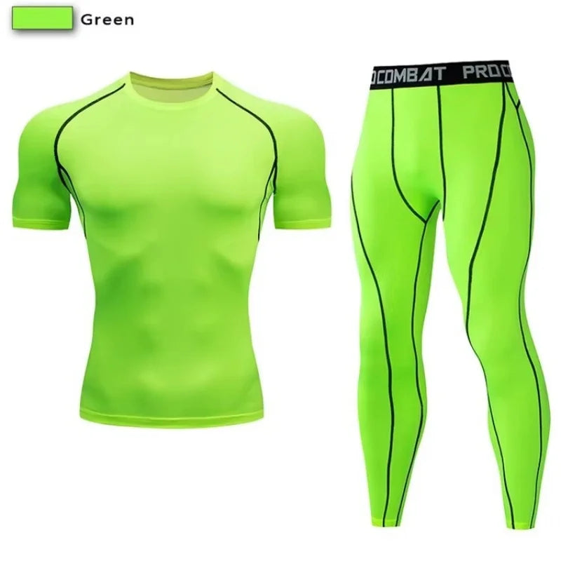 2pcs Men's Compression Sportswear Suit
