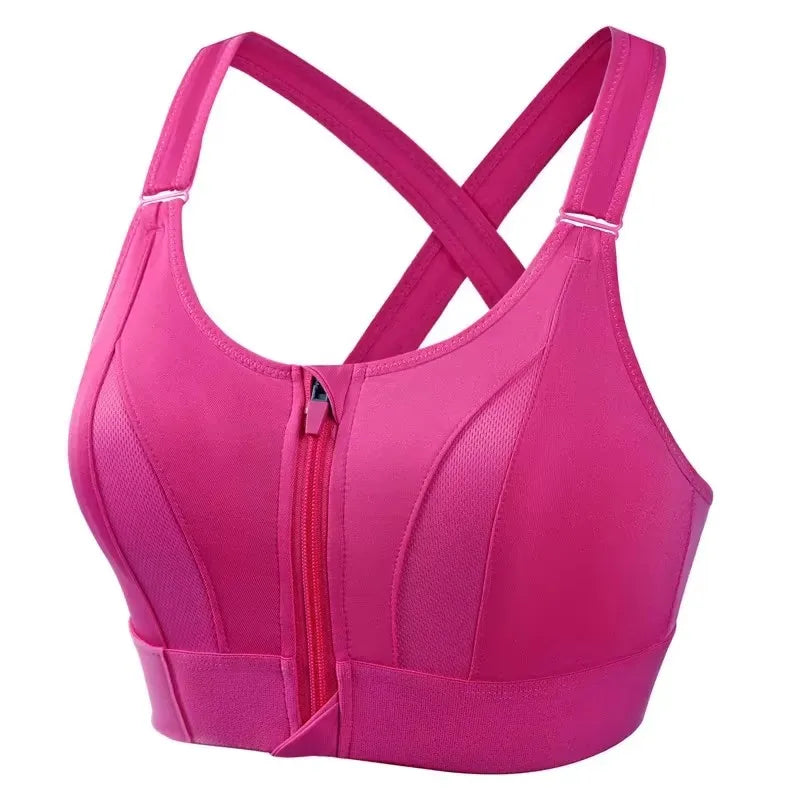 Sports Bras For Women Front Zipper Adjustable Strap
