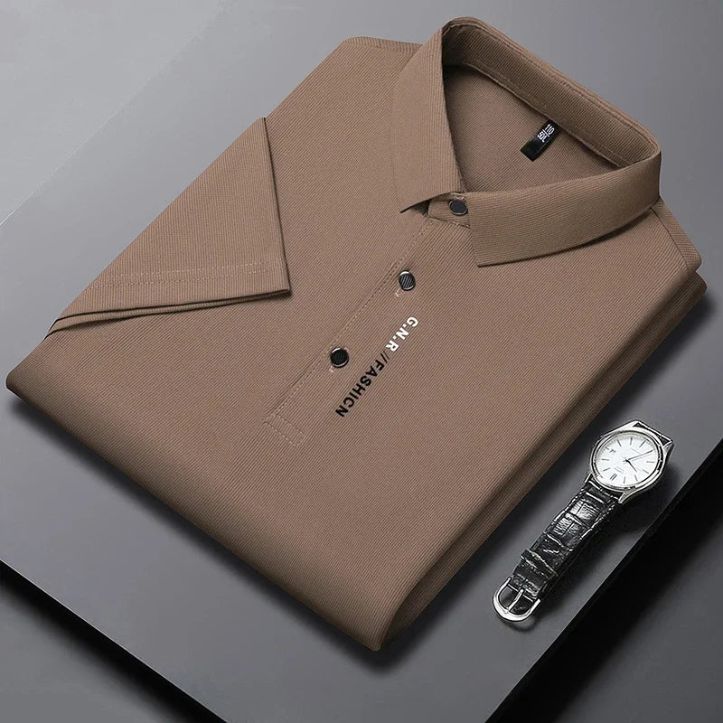 Men's Short Sleeve Solid Color Polo Shirt