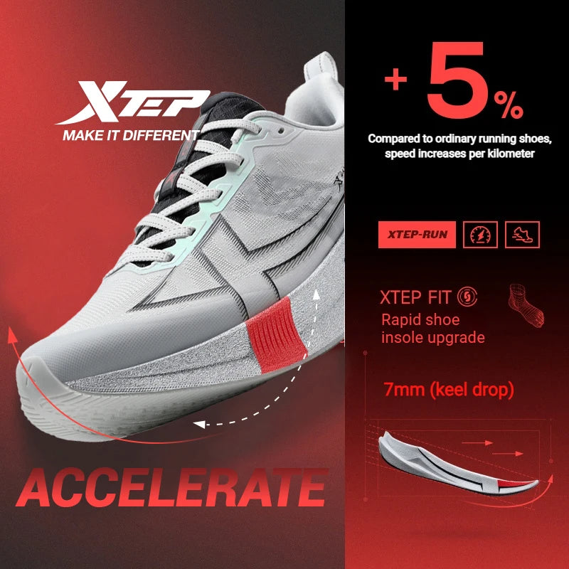 Xtep 2000km 5.0 Running Shoes Soft Universal Sneakers (Asian Brand)